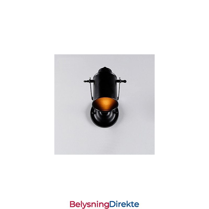 Vintage Vegglampe I Svart Metall I Loftstil, Stue, Spisestue, Gang, Kafé, Barer, Bar, Vegglampe