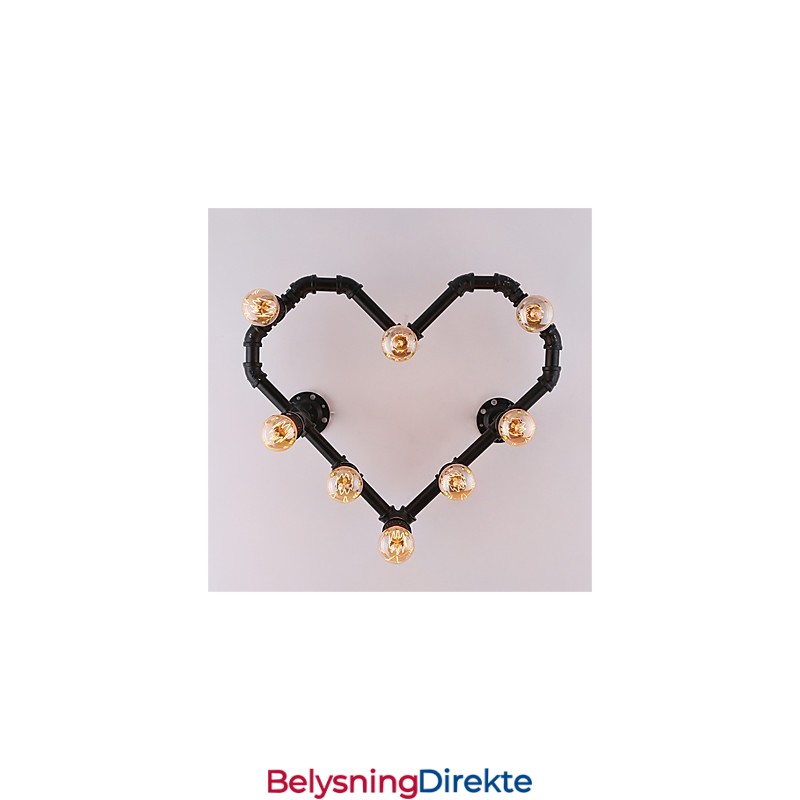 Vintage Vannrør Kjærlig Hjerte Kreative Vegglamper Industriell Stue Restaurant Barer Kafé Dekorasjon Vegglamper