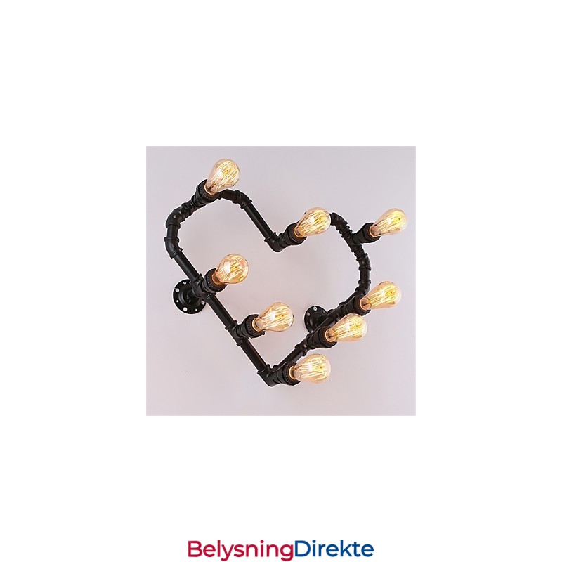 Vintage Vannrør Kjærlig Hjerte Kreative Vegglamper Industriell Stue Restaurant Barer Kafé Dekorasjon Vegglamper