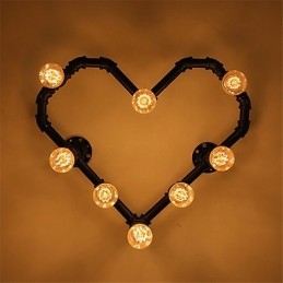 Vintage Vannrør Kjærlig Hjerte Kreative Vegglamper Industriell Stue Restaurant Barer Kafé Dekorasjon Vegglamper