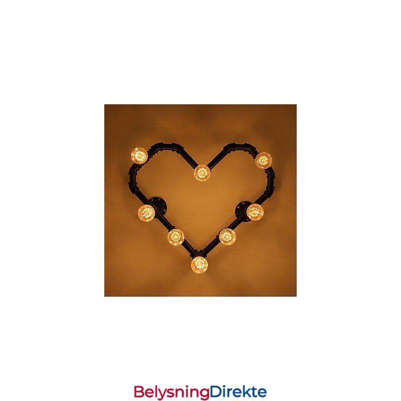 Vintage Vannrør Kjærlig Hjerte Kreative Vegglamper Industriell Stue Restaurant Barer Kafé Dekorasjon Vegglamper