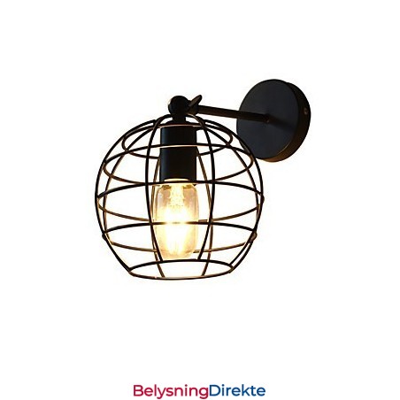 Murstein Hul Rund Jernvegglampe Dum Svart Amerikansk Dekorasjon Lyssabellampe På Veggen