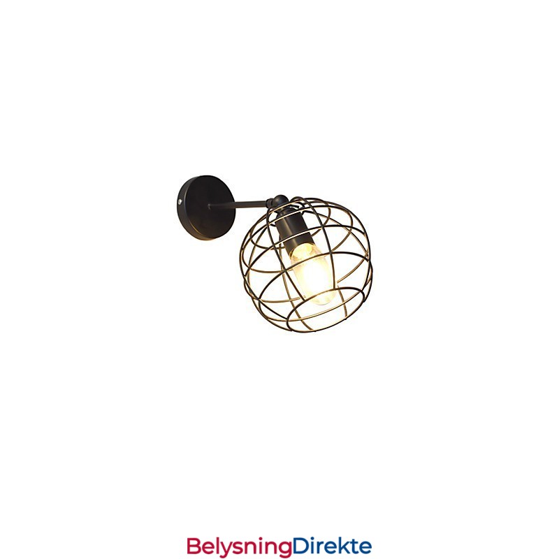 Murstein Hul Rund Jernvegglampe Dum Svart Amerikansk Dekorasjon Lyssabellampe På Veggen