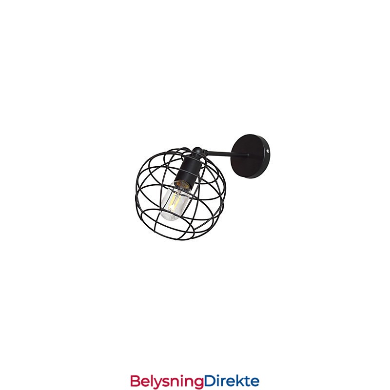 Murstein Hul Rund Jernvegglampe Dum Svart Amerikansk Dekorasjon Lyssabellampe På Veggen