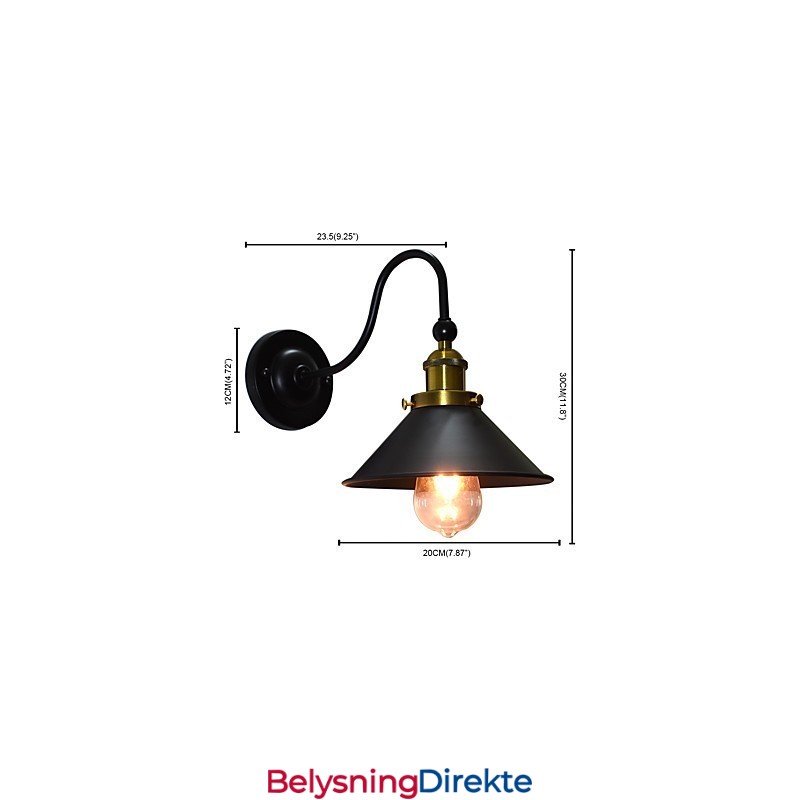 Vegglampe Vegglampe Veggjernsvegglampe Dum Black Lightsaber-Lampe På Veggen