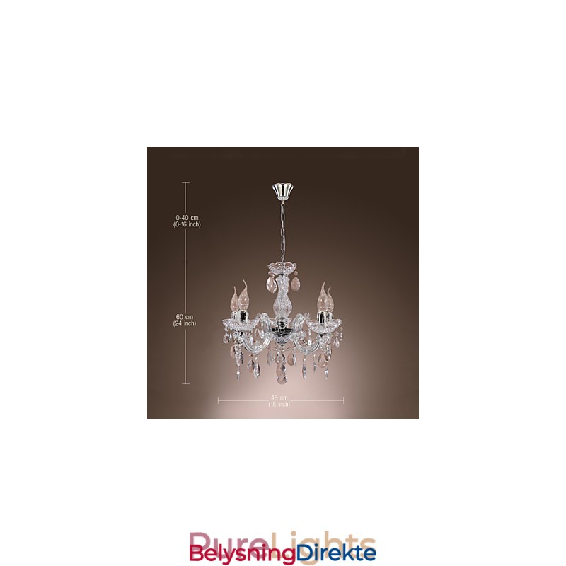 Upligh Krom Taklampe Stearinlys Akryl Armatur Lysekrone Anheng