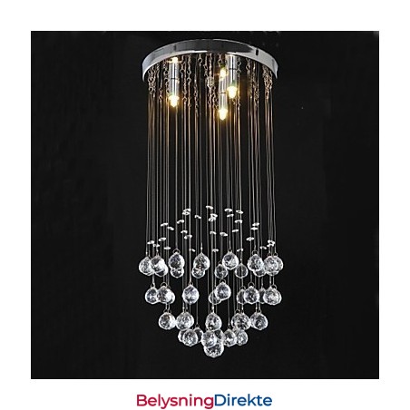 Tradisjonell Klassisk Krystallkrom Metall Innfelt Montering