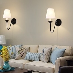 Rustikk Hytte Sort Oksidfinish Funksjon For Øyebeskyttelse Omgivelseslys Vegglampe Vegglampe