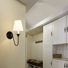 Rustikk Hytte Sort Oksidfinish Funksjon For Øyebeskyttelse Omgivelseslys Vegglampe Vegglampe