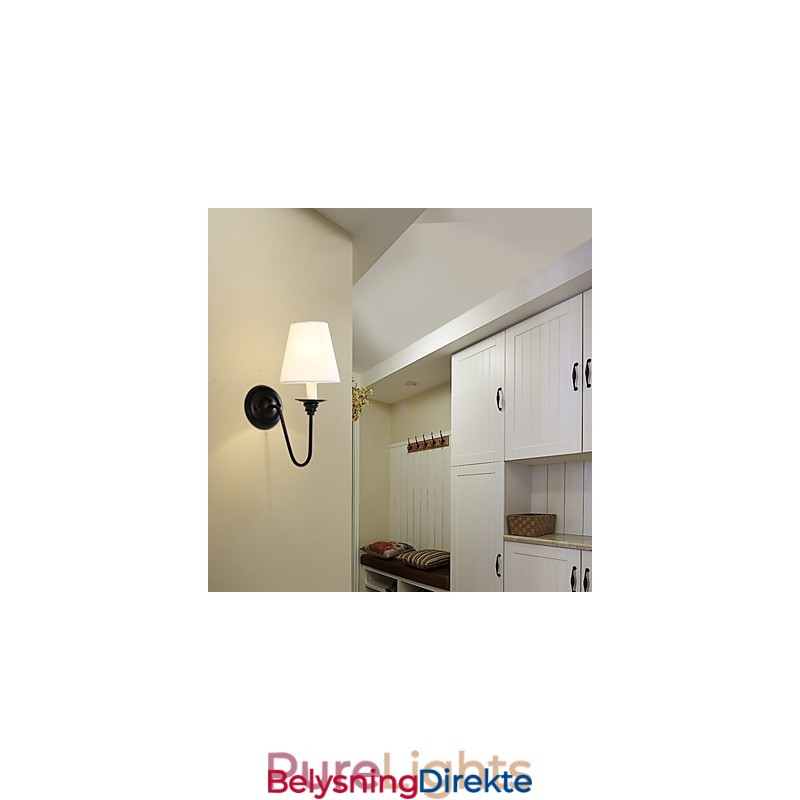 Rustikk Hytte Sort Oksidfinish Funksjon For Øyebeskyttelse Omgivelseslys Vegglampe Vegglampe