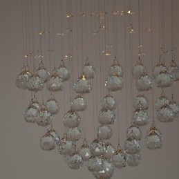 Tradisjonell Klassisk Krystallkrom Metall Innfelt Montering