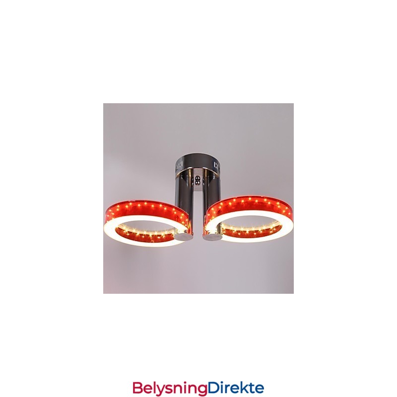 Varmhvit Hvit Akrylrød Lysekrone Med 2 Lys