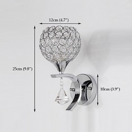 Max Crystal Modern Contemporary Galvanisert Funksjon For Krystall Ambient Light Vegglampe Vegglampe