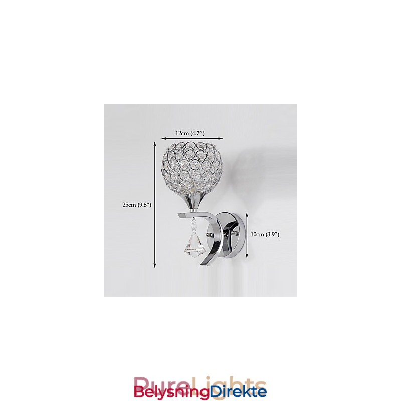 Max Crystal Modern Contemporary Galvanisert Funksjon For Krystall Ambient Light Vegglampe Vegglampe