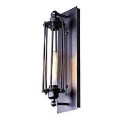 Rustikk Hytte, Landlig Retro Vintage-Maleri, Vegglampe I Ministil Med Omgivende Lys