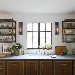 Rustikk Hytte, Landlig Retro Vintage-Maleri, Vegglampe I Ministil Med Omgivende Lys