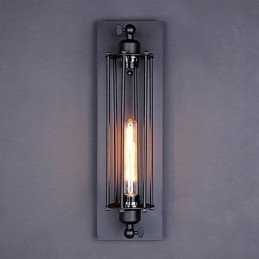 Rustikk Hytte, Landlig Retro Vintage-Maleri, Vegglampe I Ministil Med Omgivende Lys