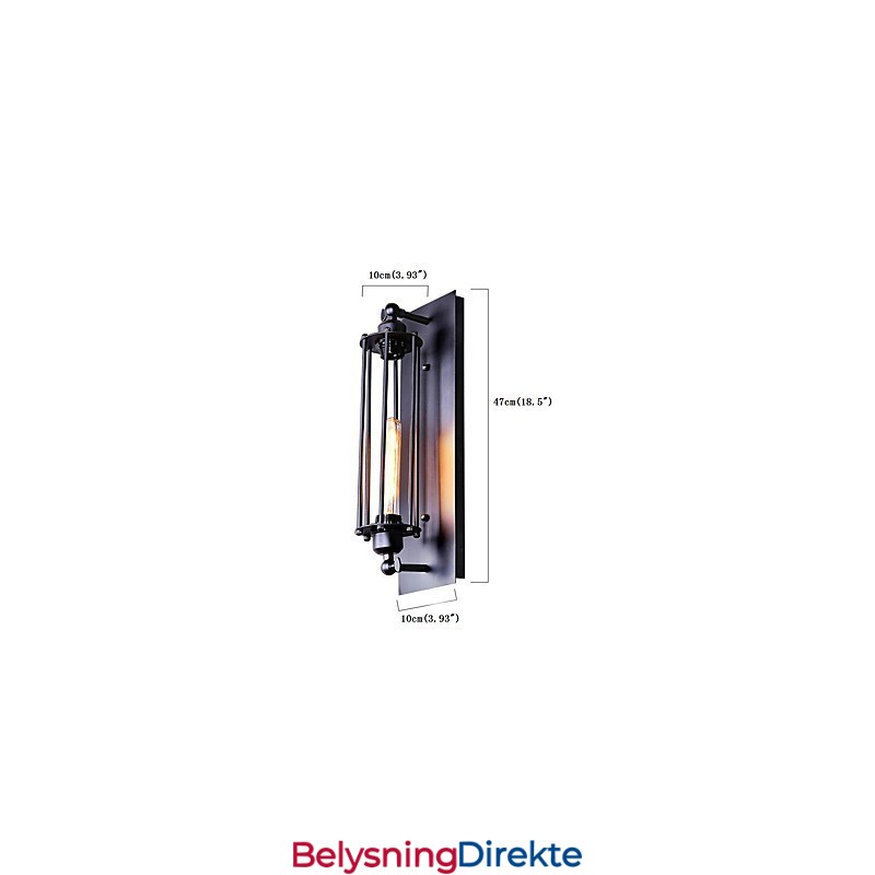 Rustikk Hytte, Landlig Retro Vintage-Maleri, Vegglampe I Ministil Med Omgivende Lys