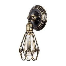 Vegglampe Vintage Innendørs Vinkeljusterbar Metallvegglampe Retro Vegglampe Med Trådbur