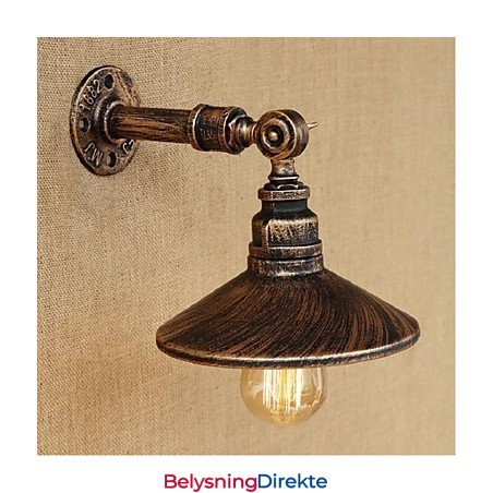 Industriell Stil Nordisk Vannrørsvegglampe Vegglampe Brun Antikk