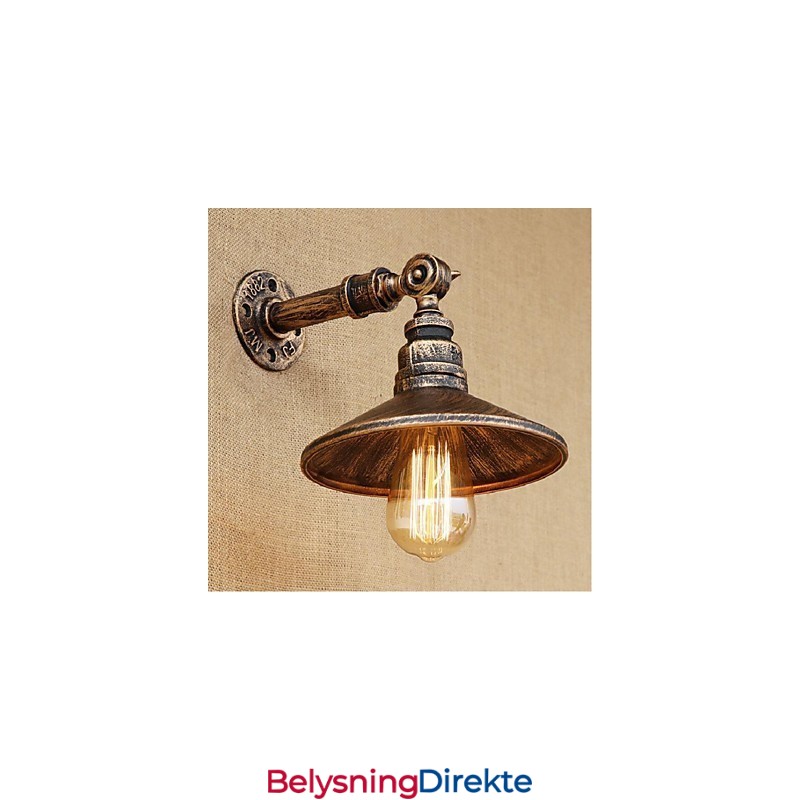 Industriell Stil Nordisk Vannrørsvegglampe Vegglampe Brun Antikk