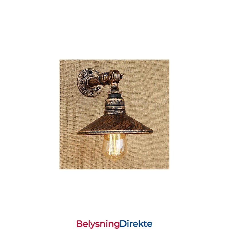 Industriell Stil Nordisk Vannrørsvegglampe Vegglampe Brun Antikk