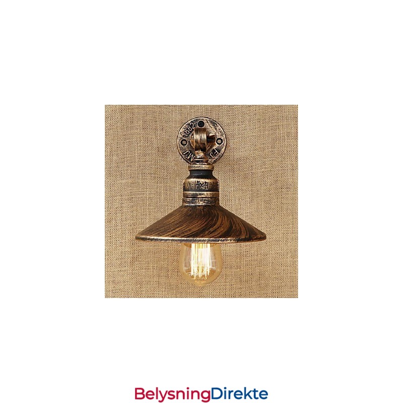 Industriell Stil Nordisk Vannrørsvegglampe Vegglampe Brun Antikk