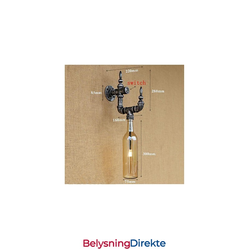 Rustikk Lodge Sølvfarget Vegglampe For Omgivelseslys