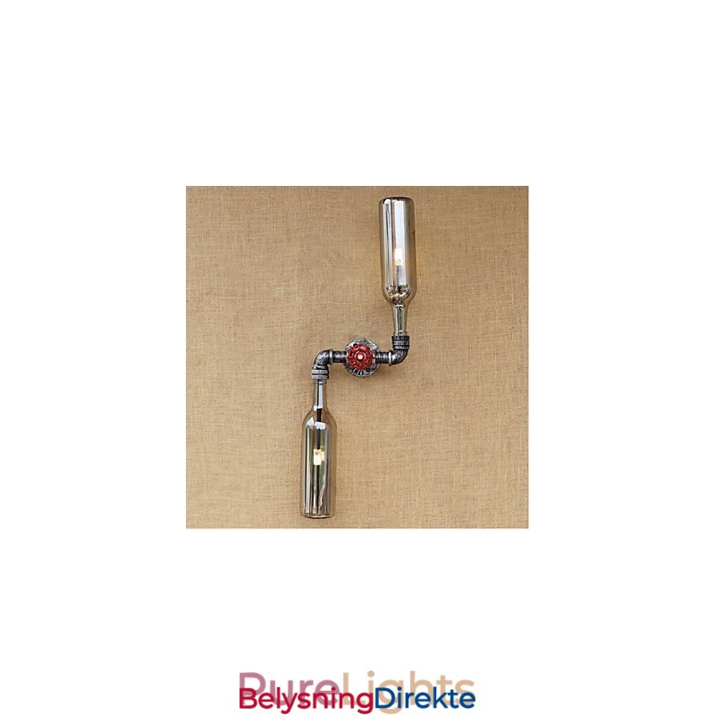 Rustikk Hytte Messingdetalj For Omgivelseslys Vegglampe Vegglampe Blå Røykgrå