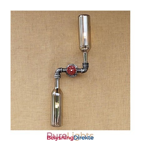 Rustikk Hytte Messingdetalj For Omgivelseslys Vegglampe Vegglampe Blå Røykgrå