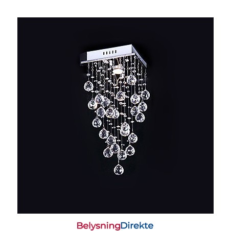 Moderne Samtids Krystall Galvanisert Metall Lysekrone Innfelt Montering