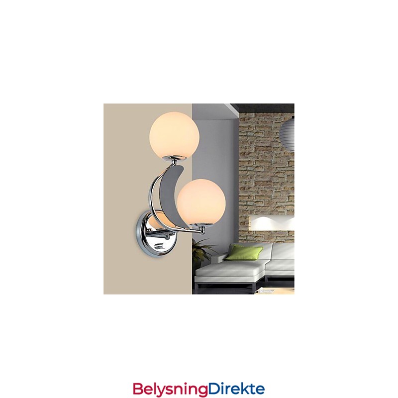 Moderne, Samtidssølvfarget Vegglampe Med Omgivelseslys