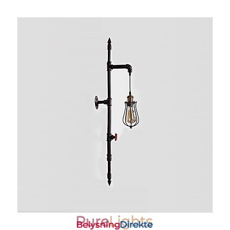 Retro Industrielle Rørvegglamper Enkel Loft Svart Fuglebur Metall Stue Spisestue Kjøkken Bar Kafé Dekorasjonsbelysning