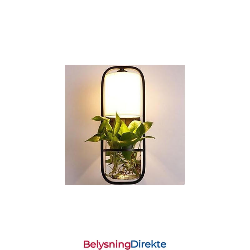 Moderne Jern Kreativ Potteplante Glassvegglampe