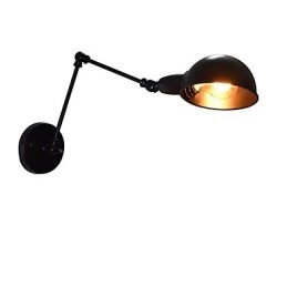 Jernvegglampe Sammenleggbar Svart Enkel Retro Vegglampe Enkelthodet Dekorativ Vegglampe Europeisk Stil