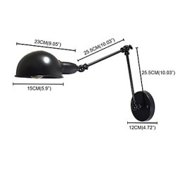 Jernvegglampe Sammenleggbar Svart Enkel Retro Vegglampe Enkelthodet Dekorativ Vegglampe Europeisk Stil
