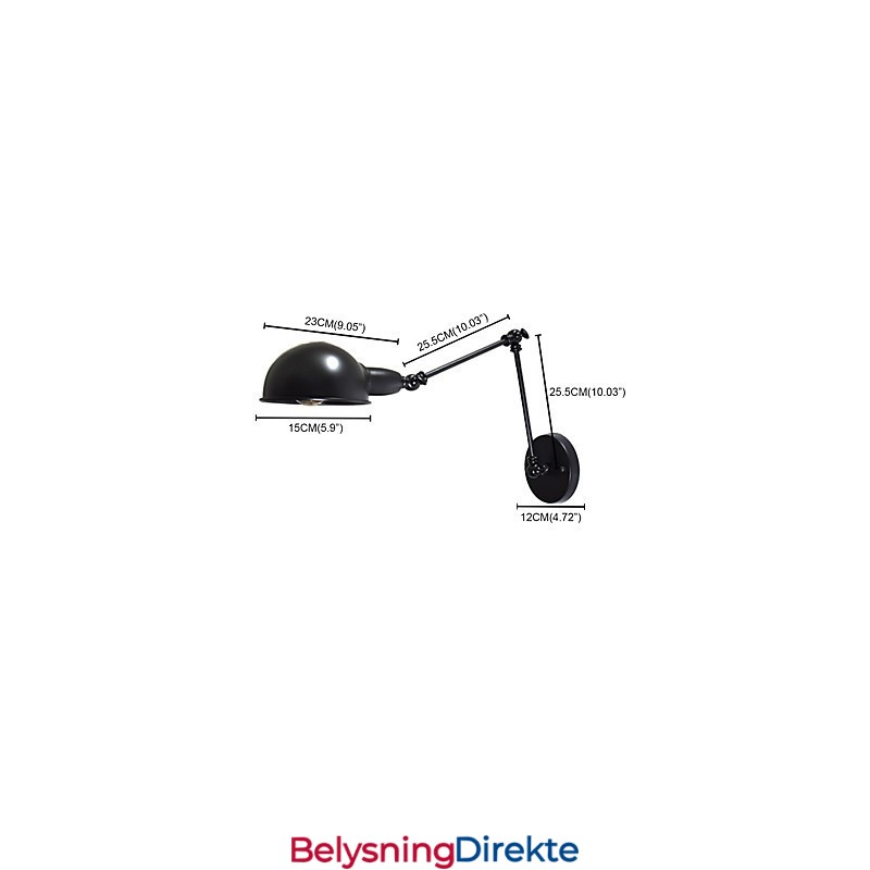 Jernvegglampe Sammenleggbar Svart Enkel Retro Vegglampe Enkelthodet Dekorativ Vegglampe Europeisk Stil