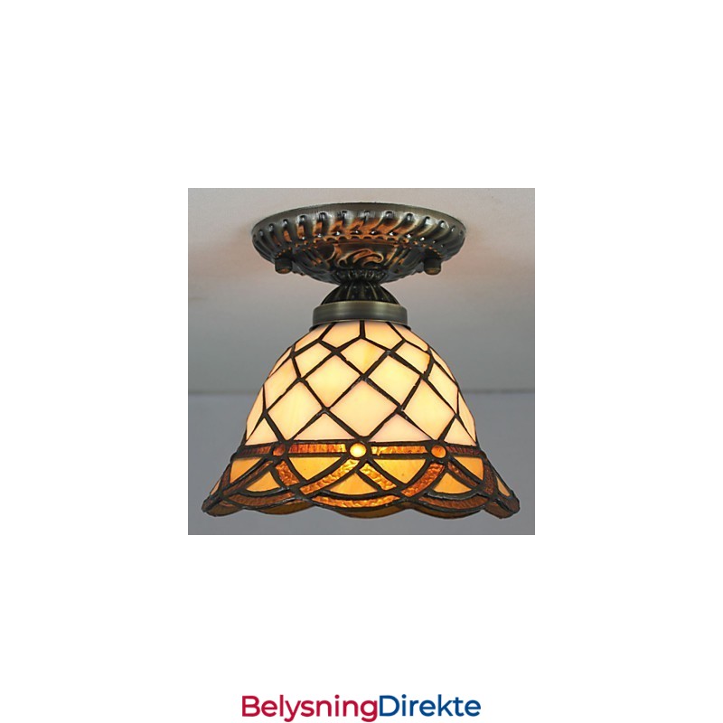 Europeisk Landlig Kreativ Kunst Farget Glass Absorberer Kuppellampelys