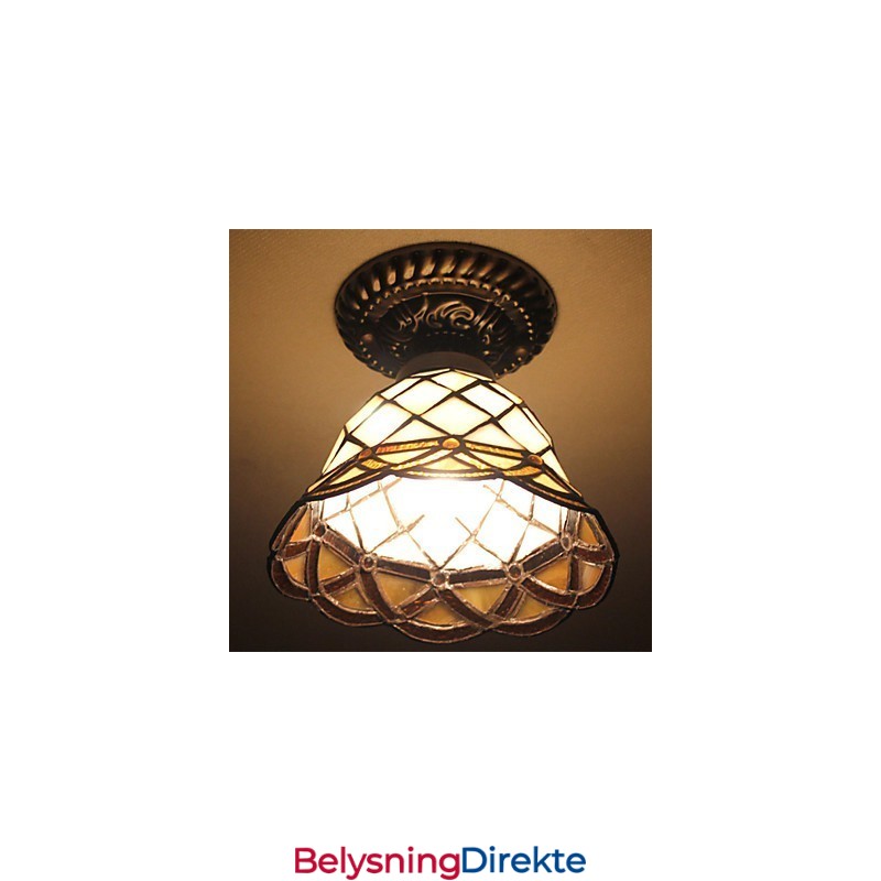 Europeisk Landlig Kreativ Kunst Farget Glass Absorberer Kuppellampelys