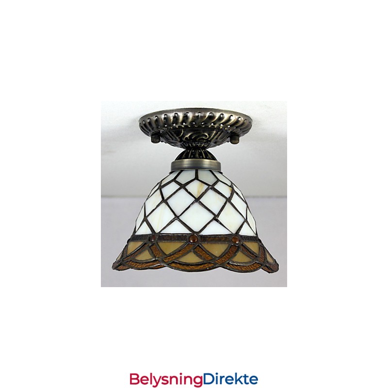 Europeisk Landlig Kreativ Kunst Farget Glass Absorberer Kuppellampelys