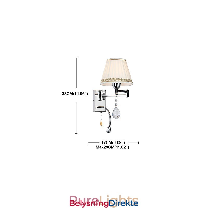 Moderne, Samtidskunstnerisk, Rustikk Hytte, Moderne, Samtidskunstnerisk, Landlig, Krom-Funksjon For Krystall, Svingarmvegglampe