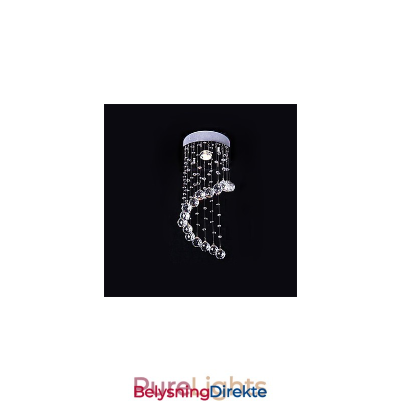 Moderne Samtids Krystall Galvanisert Metall Lysekrone Innfelt Montering