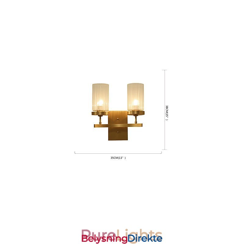 Tradisjonell Klassisk Landlig Messingfunksjon For Mini-Stil Opplyst Vegglampe I Messing