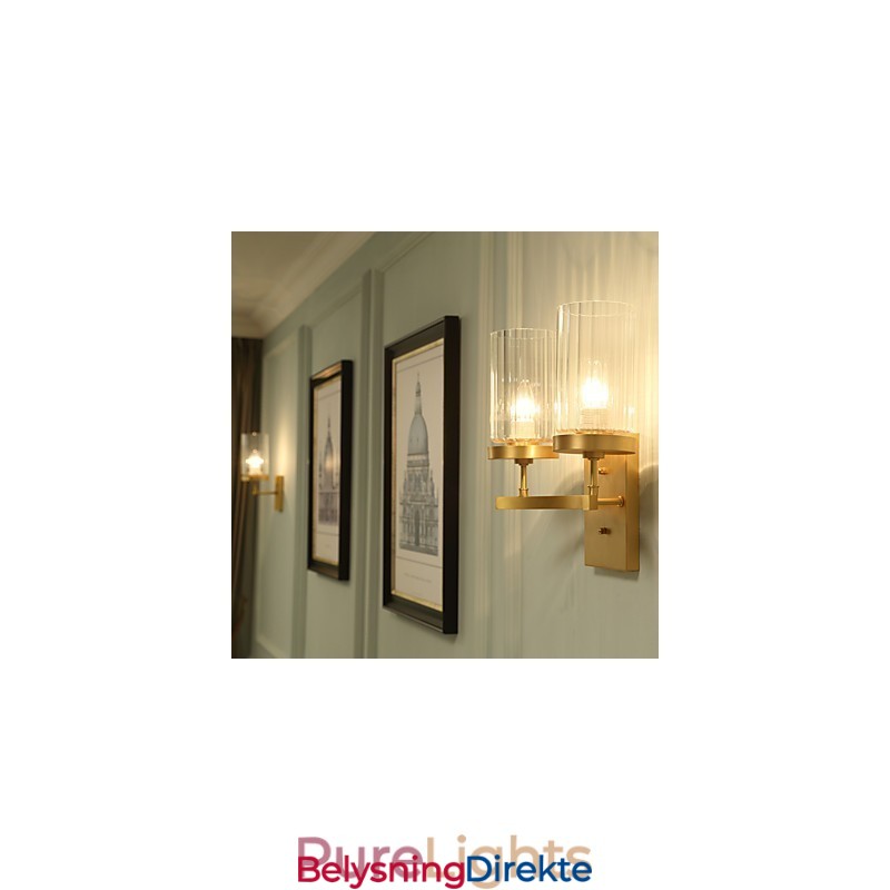 Tradisjonell Klassisk Landlig Messingfunksjon For Mini-Stil Opplyst Vegglampe I Messing