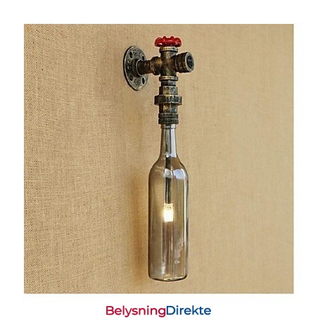 Røykgrå Vannflaskevegglampe