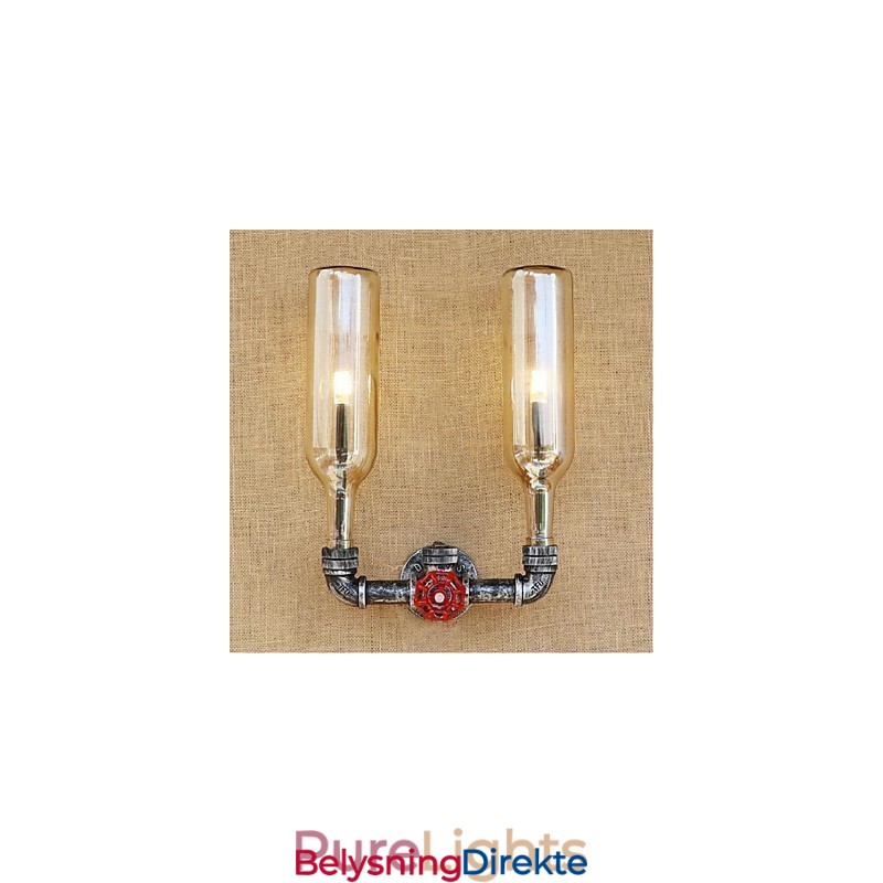 Retro Industriell Vindbryter Med Vannflaske Vegglampe Vegglampe Amber