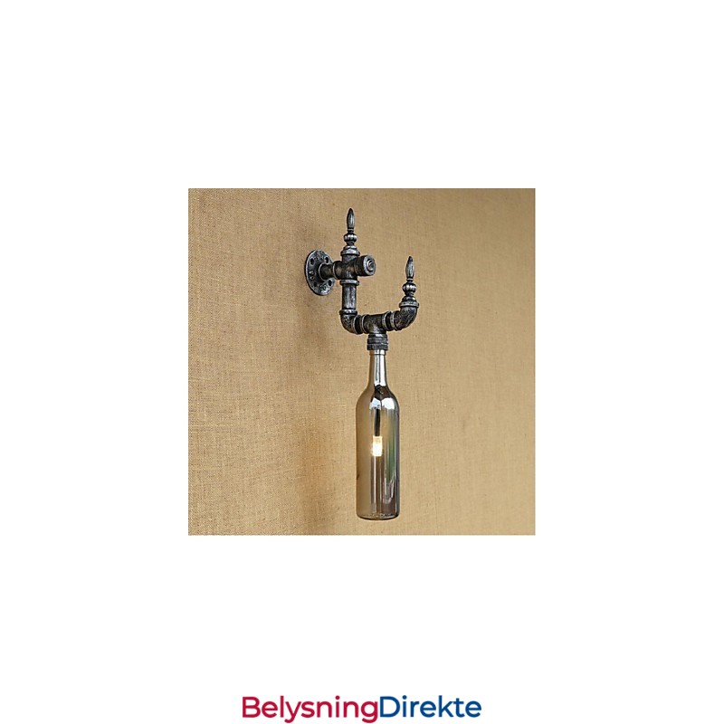 Retro Nostalgi Med Bryter Kafébar Restaurantgang Vannpipe Flaske Vegglampe