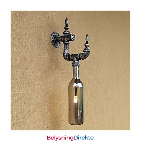 Retro Nostalgi Med Bryter Kafébar Restaurantgang Vannpipe Flaske Vegglampe