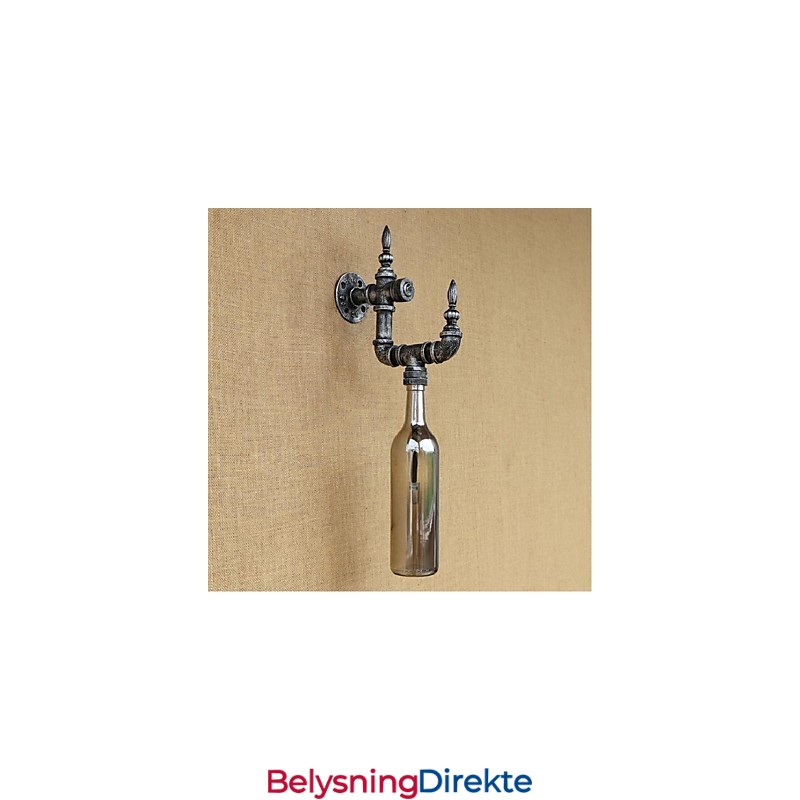 Retro Nostalgi Med Bryter Kafébar Restaurantgang Vannpipe Flaske Vegglampe