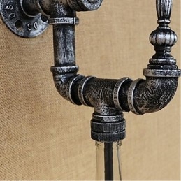 Retro Nostalgi Med Bryter Kafébar Restaurantgang Vannpipe Flaske Vegglampe